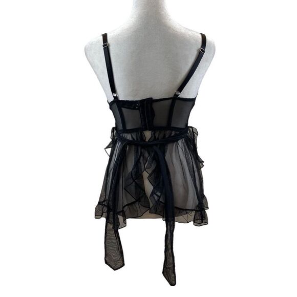 Victoria’s Secret Brand Apron Style Pink and Black Chemise Size 36D - Picture 12 of 16